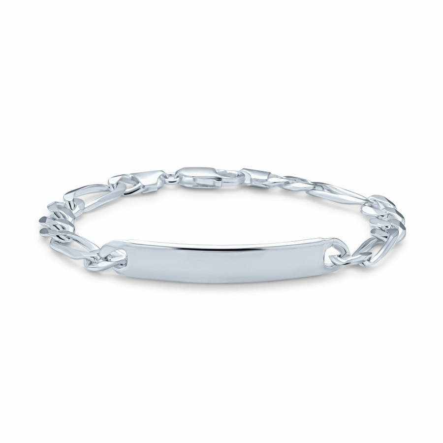 Shop Women Bling Jewelry Engravable Bracelets | Men Id Bracelet Mariner Curb Figaro, Link Chain .925 Sterling Silver 7 -9 Inch