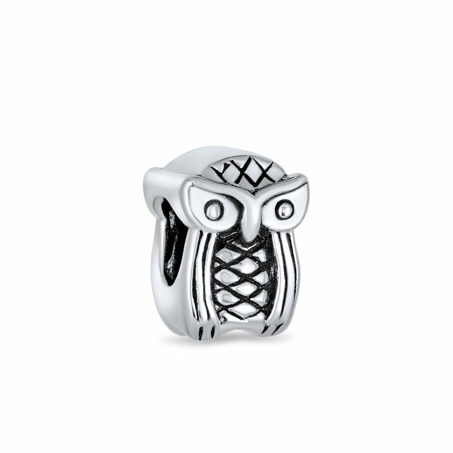 Shop Women Bling Jewelry Animal Beads | Wise Graduate Owl Bird Charm Bead .925 Sterling