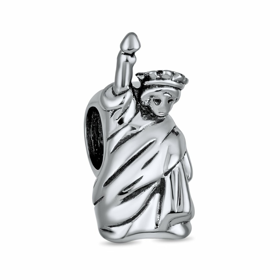 Shop Women Bling Jewelry Unique Charms | New York City Statue Of Liberty Travel Charm Bead Sterling