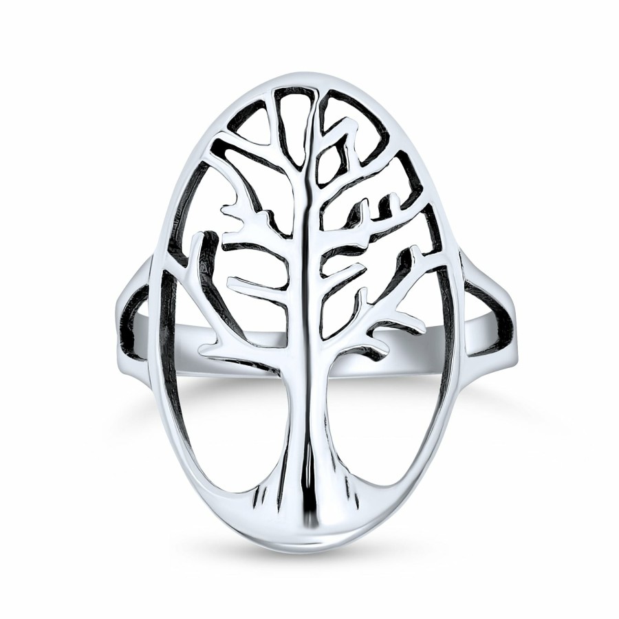 Shop Women Bling Jewelry Statement Cocktail Rings | Open Oval Circle Celtic Family Wishing Tree Of Life Ring .925