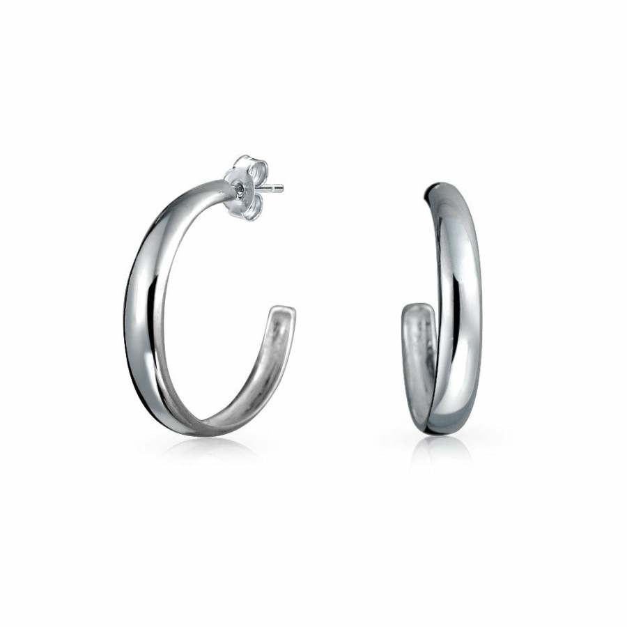 Shop Women Bling Jewelry Hoops Huggies Earrings | Classic Bali Boho Round Or Plain Stud Hoop Earrings 925 Sterling