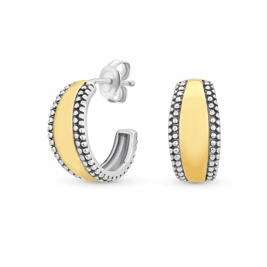 Shop Women Bling Jewelry Hoops Huggies Earrings | Classic Bali Boho Round Or Plain Stud Hoop Earrings 925 Sterling