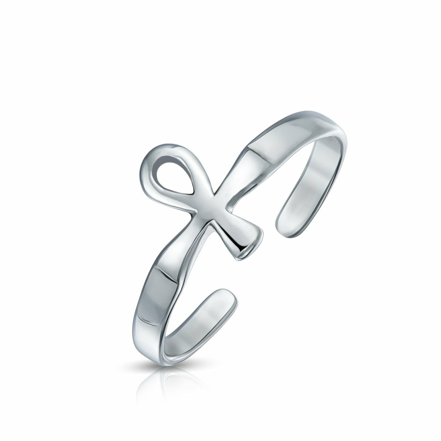 Shop Women Bling Jewelry Toe Rings | Egyptian Ankh Cross Religious Drop Stud Earrings .925