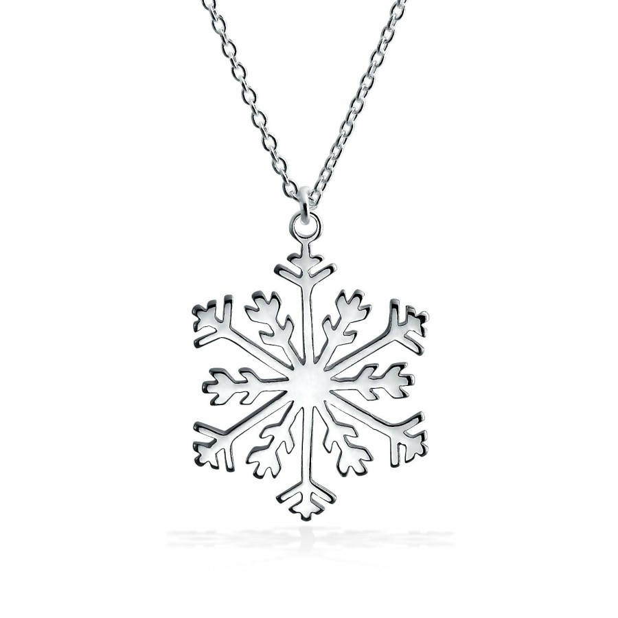 Shop Women Bling Jewelry Stud Earrings | Classic Christmas Snowflake Dangle Pendant Earrings Sterling Leverback