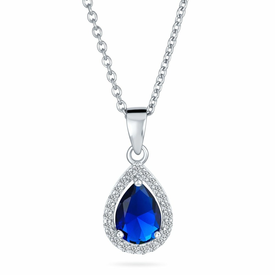 Shop Women Bling Jewelry Jewelry Sets | Vintage Delicate Bridal Solitaire Aaa Cz Halo 5Ct Teardrop Pendant