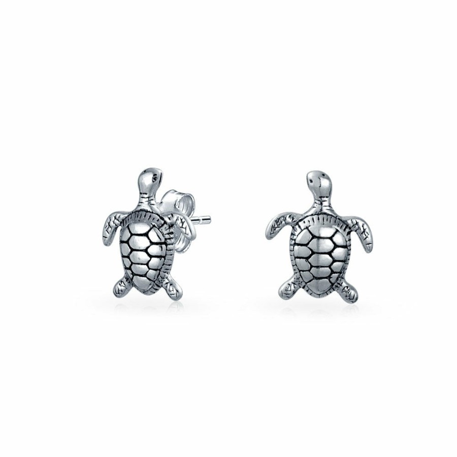 Shop Women Bling Jewelry Jewelry Sets | Nautical Hawaiian Tortoise Beach Turtle Pendant Earrings Set 925 Sterling