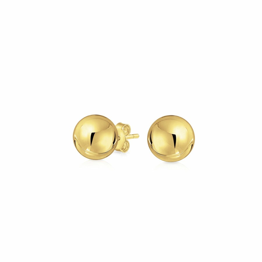 Shop Women Bling Jewelry Stud Earrings | Tiny Round Ball Stud Earrings Cartilage Real 14K Yellow Gold 3Mm