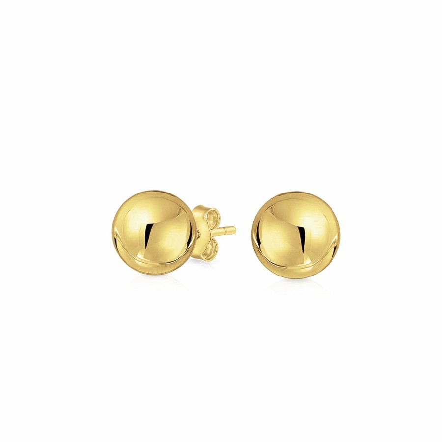 Shop Women Bling Jewelry Stud Earrings | Tiny Round Ball Stud Earrings Cartilage Real 14K Yellow Gold 3Mm