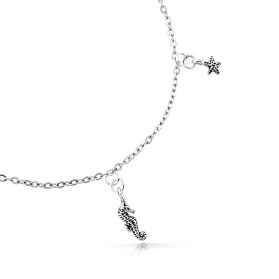 Shop Women Bling Jewelry Delicate Bracelets | Charm Dangle Starfish Crab Seahorse Concho Sea Anklet Sterling Silver