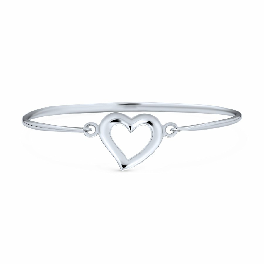 Shop Women Bling Jewelry Delicate Bracelets | Eternal Love Knot Infinity Heart Bangle Bracelet .925 Sterling Silver