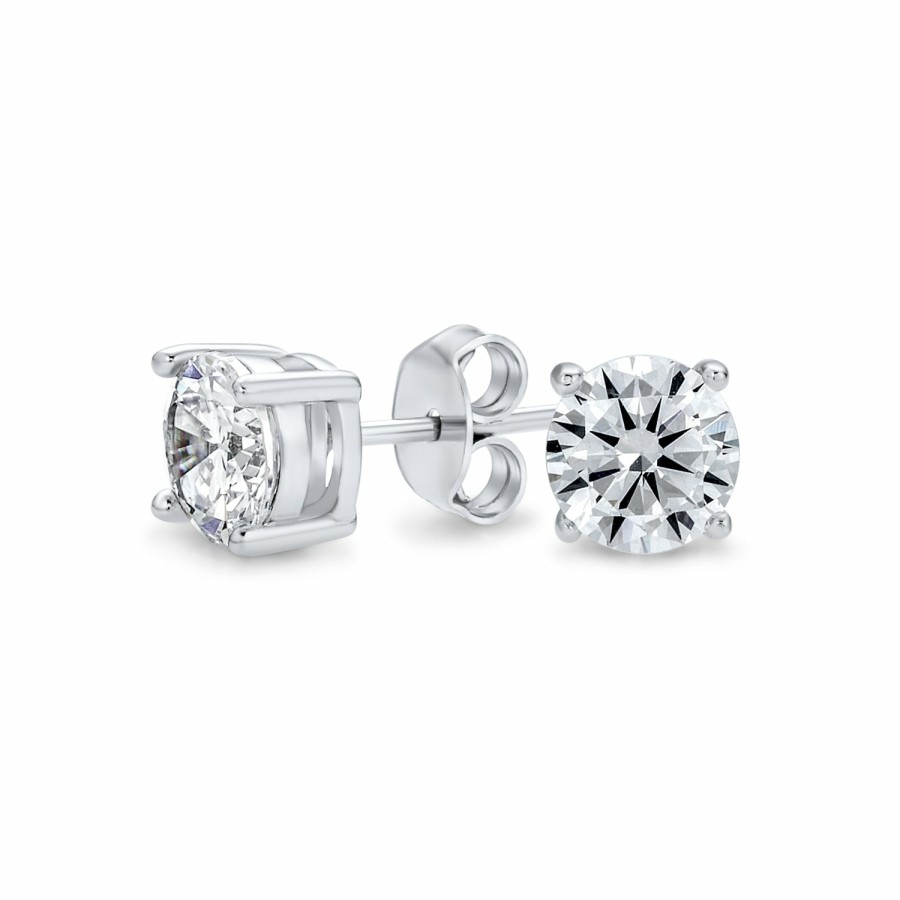 Shop Women Bling Jewelry Stud Earrings | Classic Cz Solitaire Stud Earrings Sterling Yellow Gold Plated 5-10Mm