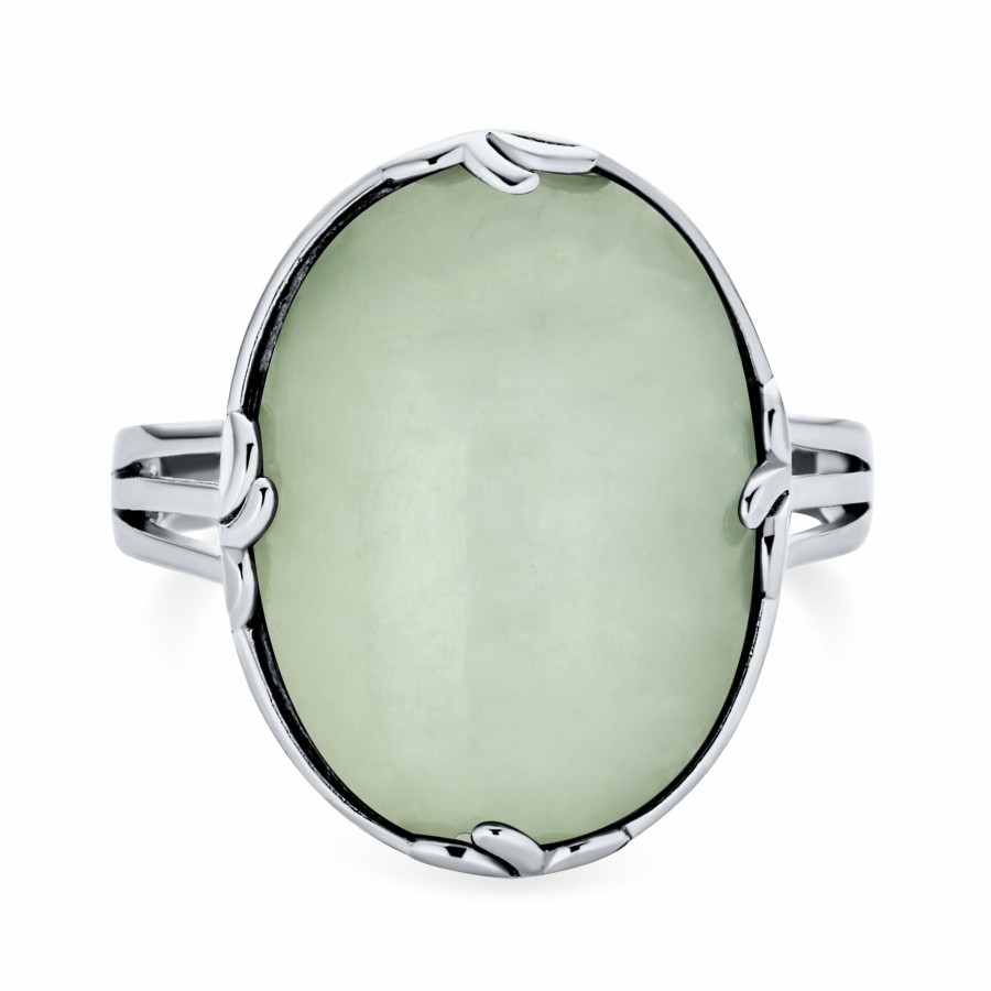 Shop Women Bling Jewelry Statement Cocktail Rings | Big Oval Gemstone Western Statement Jade Turquoise Ring .925 Silver