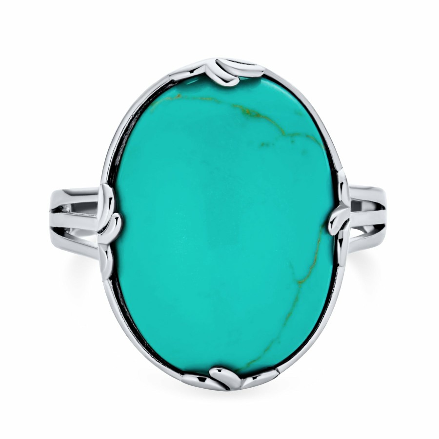 Shop Women Bling Jewelry Statement Cocktail Rings | Big Oval Gemstone Western Statement Jade Turquoise Ring .925 Silver