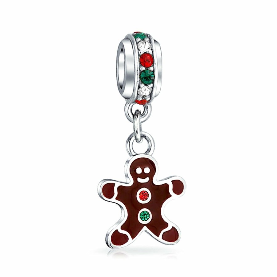 Shop Women Bling Jewelry Unique Charms | Christmas Cookie Dangling Gingerbread Man Gingerbread House Charm Bead