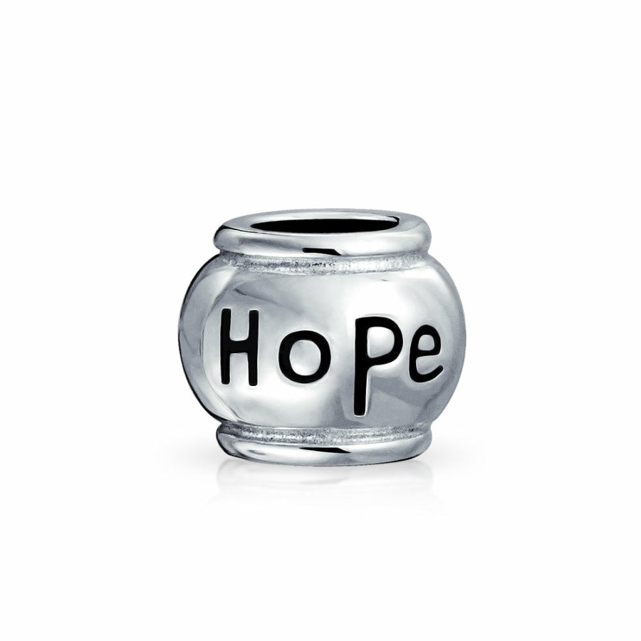 Shop Women Bling Jewelry Unique Charms | Inspirational Message Barrel Charm Bead .925 Sterling Silver