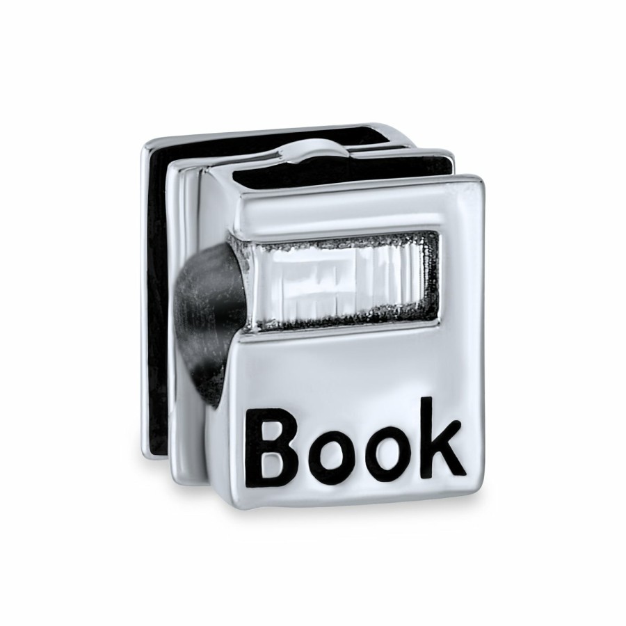 Shop Women Bling Jewelry Unique Charms | Graduate Student Word Book Worm Reader Books Charm .925 Sterling Silver