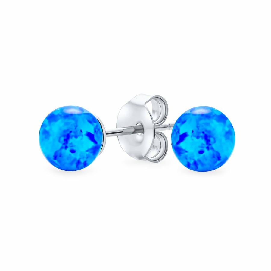 Shop Women Bling Jewelry Stud Earrings | Minimalist 6Mm Opal Ball Stud Earrings October Birthstone More Colors