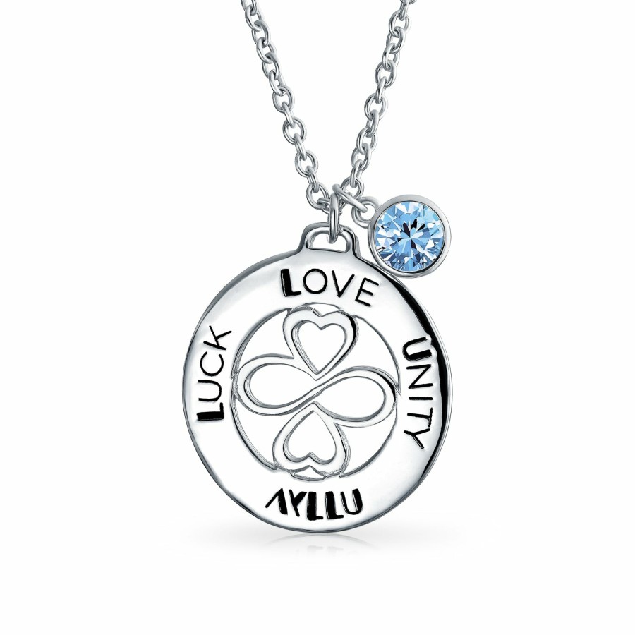 Shop Women Bling Jewelry Pendant Necklaces | Ayllu Love Luck Unity Disc Pendant Crystal 12 Birthstone Colors