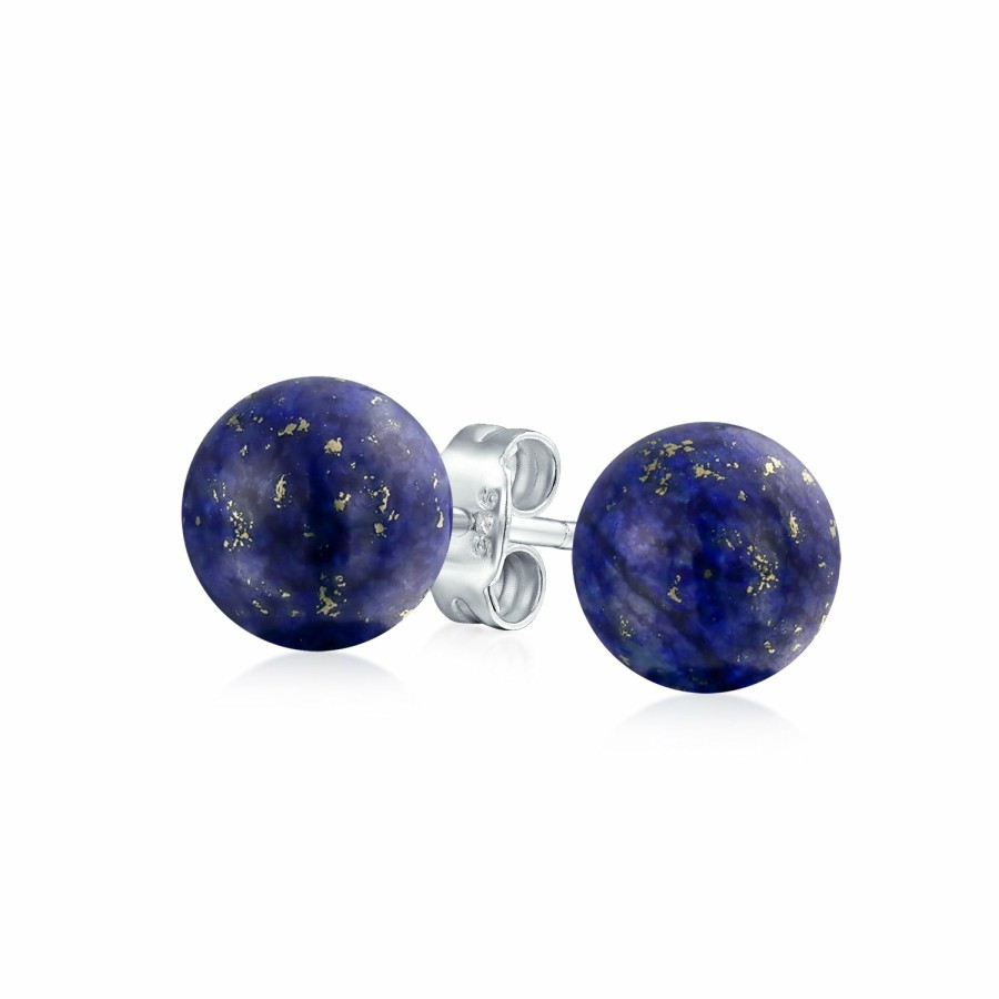 Shop Women Bling Jewelry Stud Earrings | 10Mm Natural Gemstone Round Bead Ball Stud Earrings - Sterling Silver For Women Teens