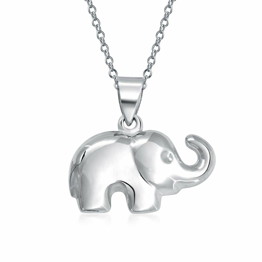 Shop Women Bling Jewelry | Good Luck Animal Elephant Pendant Station Necklace 925 Sterling