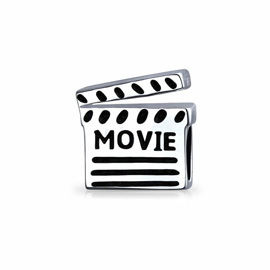 Shop Women Bling Jewelry Unique Charms | Theater Director Movie Lover Clapboard Pop Corn Bead Charm .925