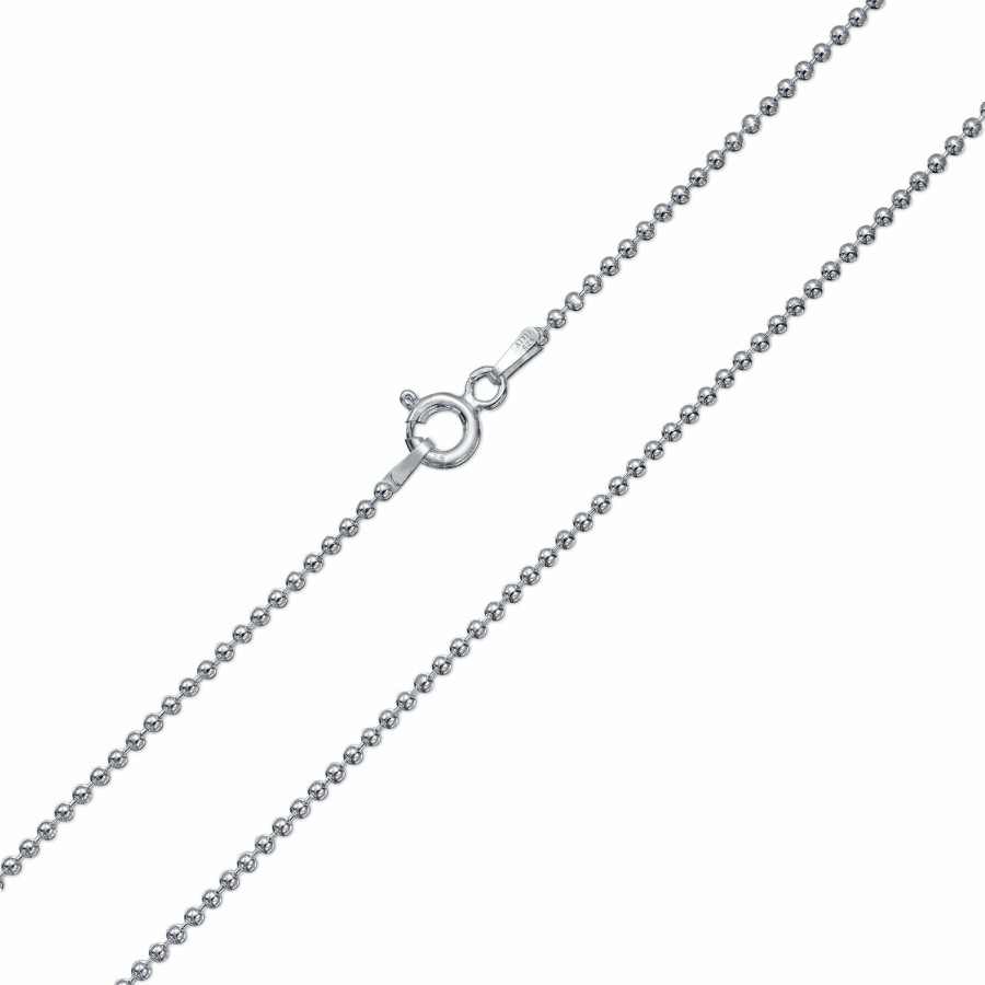 Shop Men Bling Jewelry Mens Necklace Chains | Ball Bead Chain Necklace 150 Gauge Italian High Shine Sterling Silver