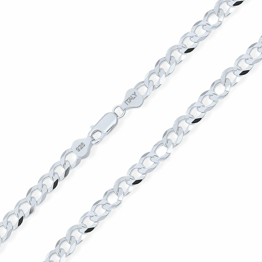 Shop Men Bling Jewelry Mens Necklace Chains | Solid 3-9Mm Box Or Diamond Cut .925 Sterling Silver Cuban Curb Chain Necklace