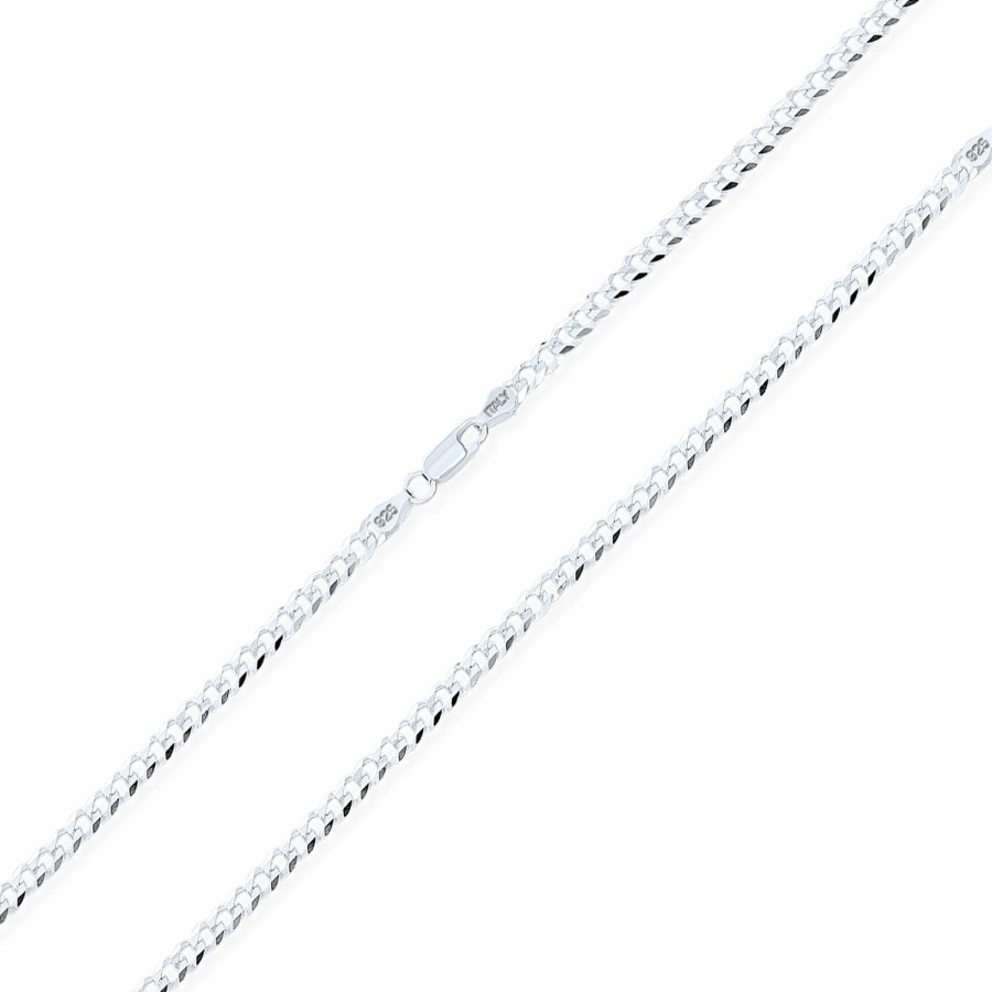 Shop Men Bling Jewelry Mens Necklace Chains | Solid 3-9Mm Box Or Diamond Cut .925 Sterling Silver Cuban Curb Chain Necklace