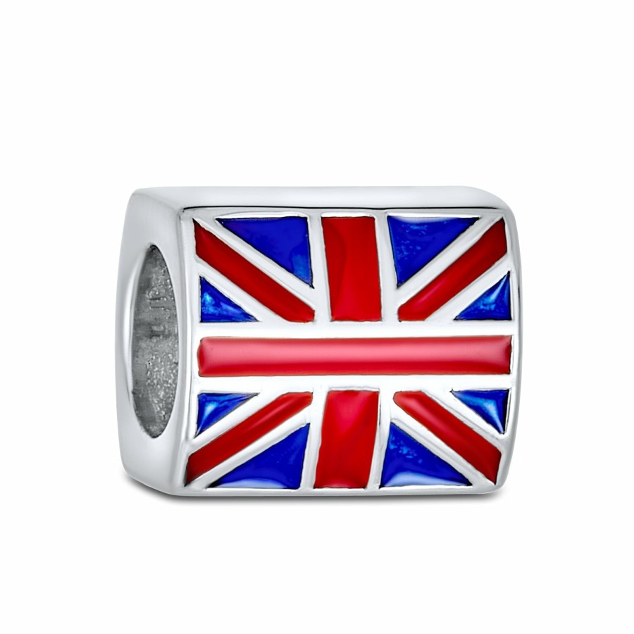 Shop Women Bling Jewelry Love Heart Beads | London Travel Uk British Flag Tea Cup Bus Charm Bead Sterling Silver