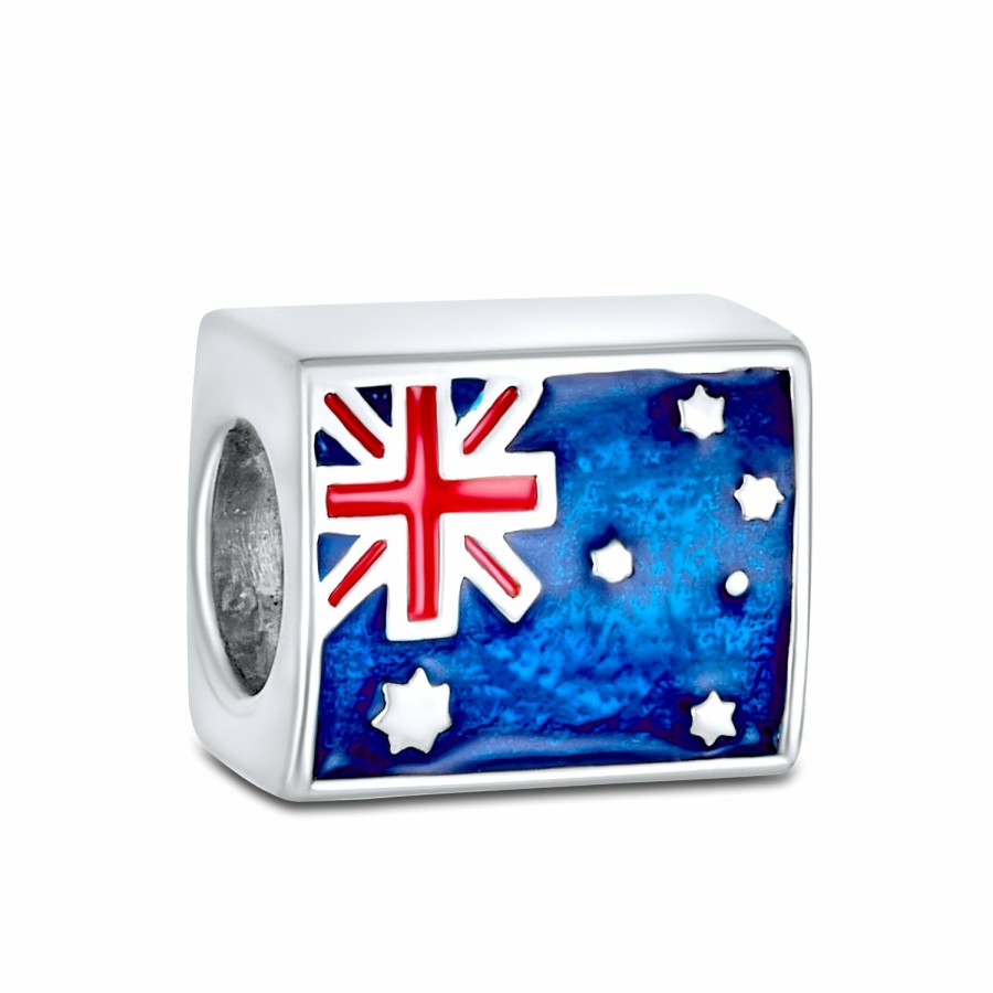 Shop Women Bling Jewelry Love Heart Beads | London Travel Uk British Flag Tea Cup Bus Charm Bead Sterling Silver