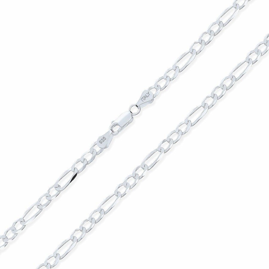 Shop Men Bling Jewelry Mens Necklace Chains | Thin 1.2Mm Solid .925 Sterling Silver Figaro Link Chain Necklace 14 Inch