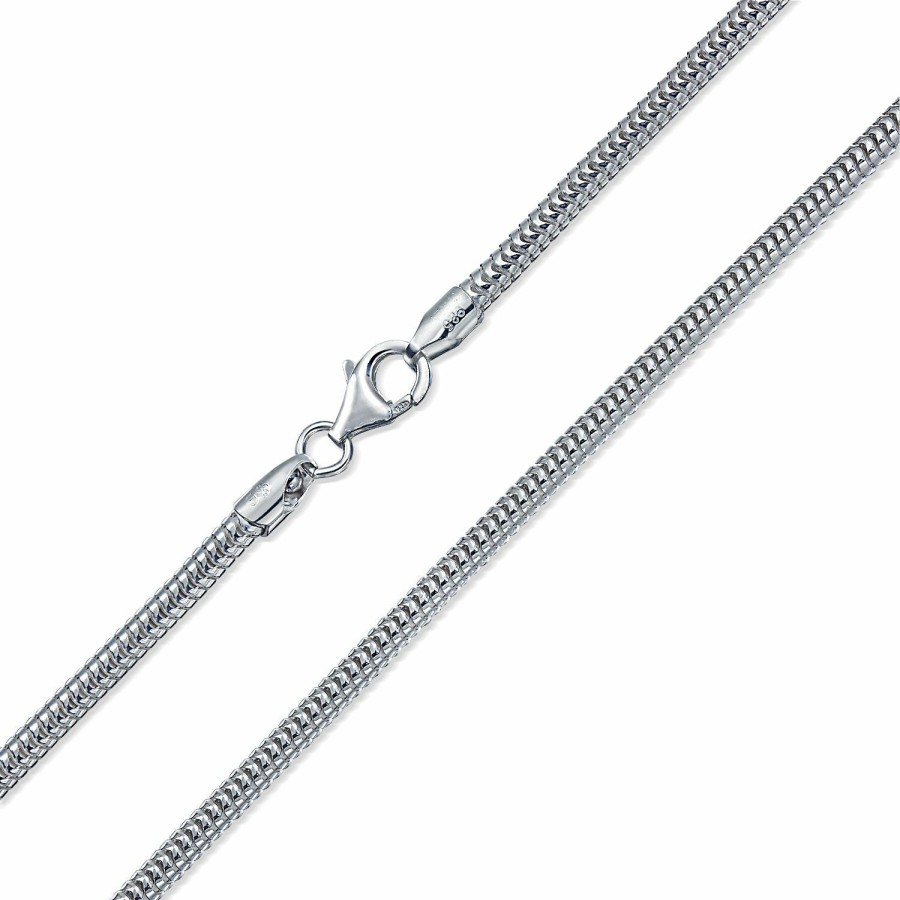 Shop Women Bling Jewelry Chains Necklaces | 1-3Mm 14K Gold Plated .925 Sterling Silver Snake Chain Necklace 16 -30 Inch