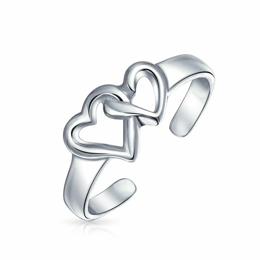 Shop Women Bling Jewelry Toe Rings | Open Infinity Heart Shape Interlocking Midi Toe Ring Sterling