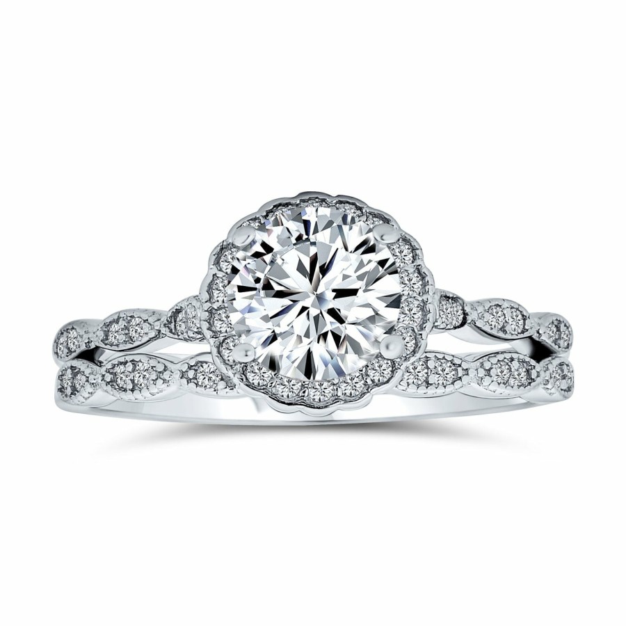 Shop Women Bling Jewelry Wedding Rings Sets | 2Ct Solitaire Marquise Aaa Cz Engagement Ring Set Sterling Silver