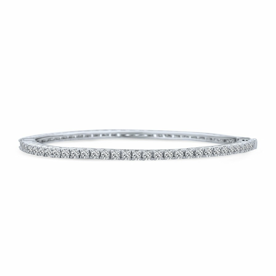 Shop Women Bling Jewelry Cuff Bangle Bracelets | Bridal Cz Pave Princess Cut Eternity Tennis Bangle Bracelet