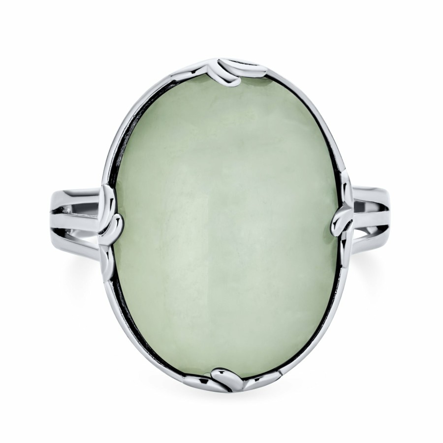 Shop Women Bling Jewelry Unique Rings | Big Oval Gemstone Western Statement Jade Turquoise Ring .925 Silver