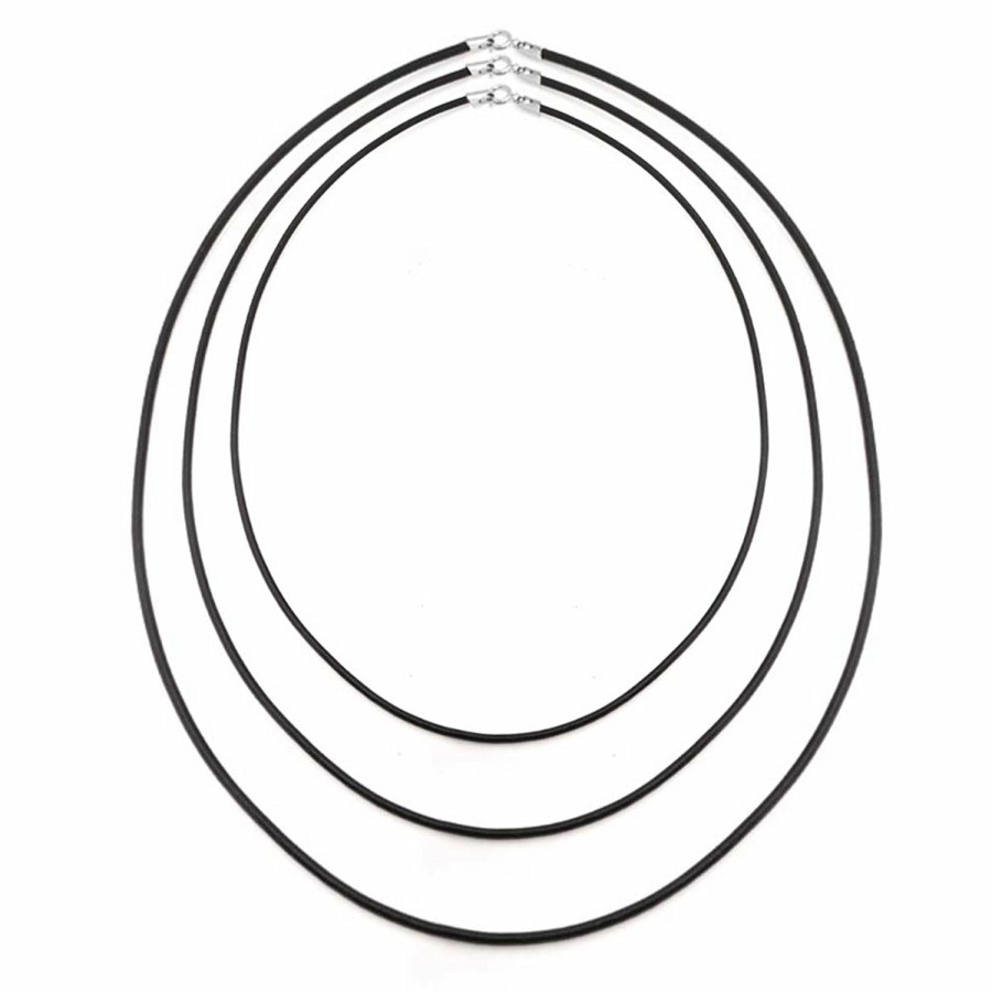 Shop Women Bling Jewelry Chains Necklaces | Unisex Simple Rubber Cord Necklace For Pendant Cord 14-24"