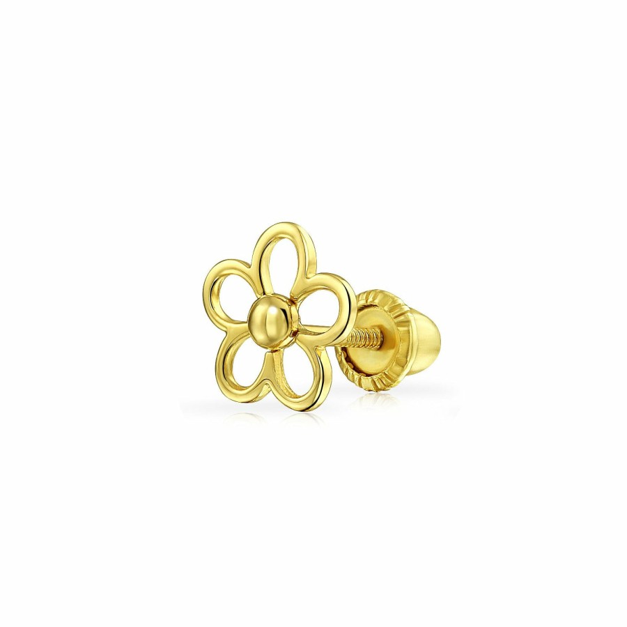 Shop Women Bling Jewelry Ear Piercing | Tiny Cz Daisy Flower Cartilage Ear Lob Stud Earring 14K Yellow Gold