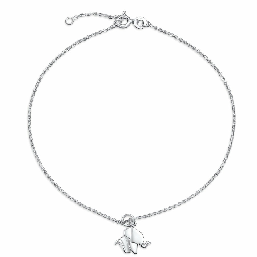 Shop Women Bling Jewelry Charm Bracelets | 3D Origami Jewelry Giraffe Elephant Butterfly Cat Anklet .925 Silver