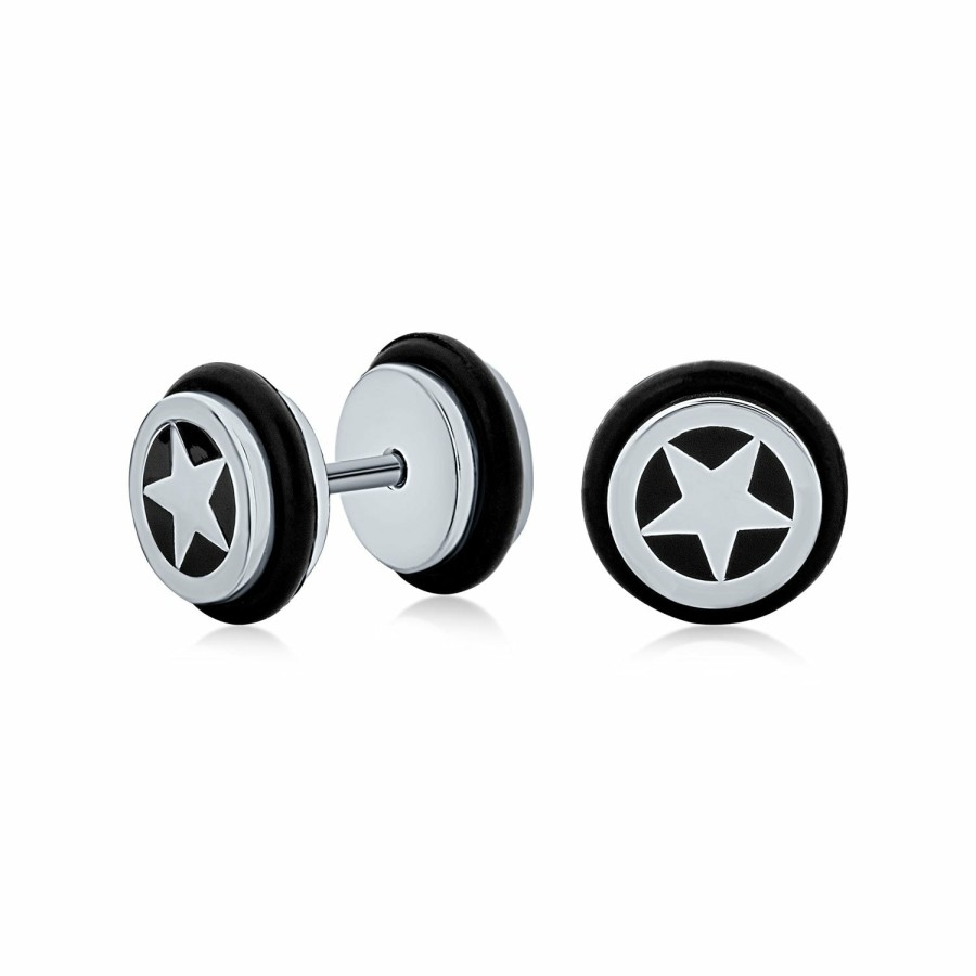 Shop Women Bling Jewelry Stud Earrings | Stud Star Illusion Faux Ear Plug Earring Surgical Steel