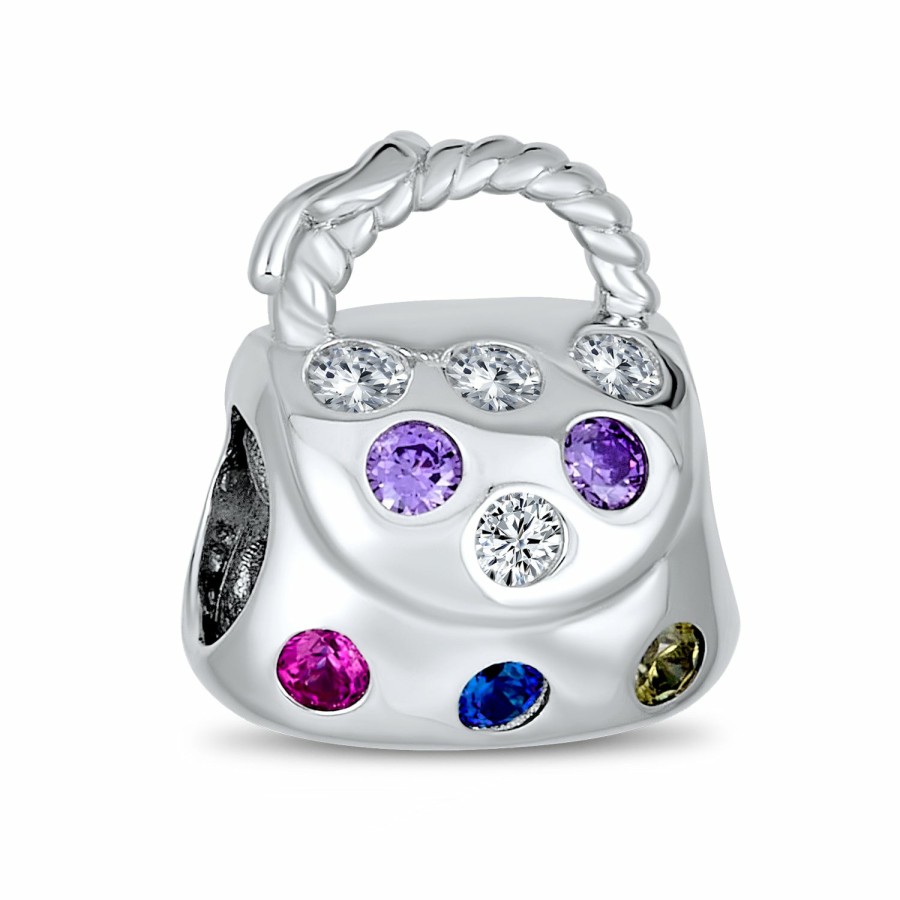 Shop Women Bling Jewelry Travel Charms Beads | Fashion Clutch Purse Pocketbook Hand Bag Charm Bead Sterling