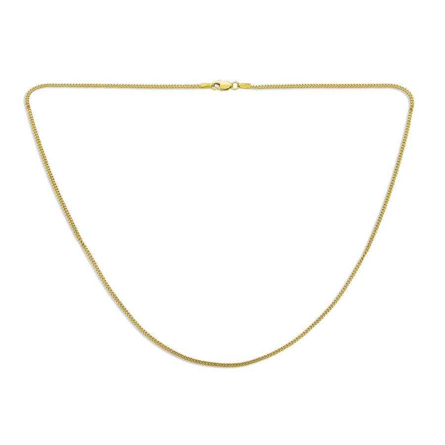 Shop Women Bling Jewelry Chains Necklaces | Genuine Solid Yellow Real 14K Rolo Cable Cuban Chain Necklace 2Mm Gold