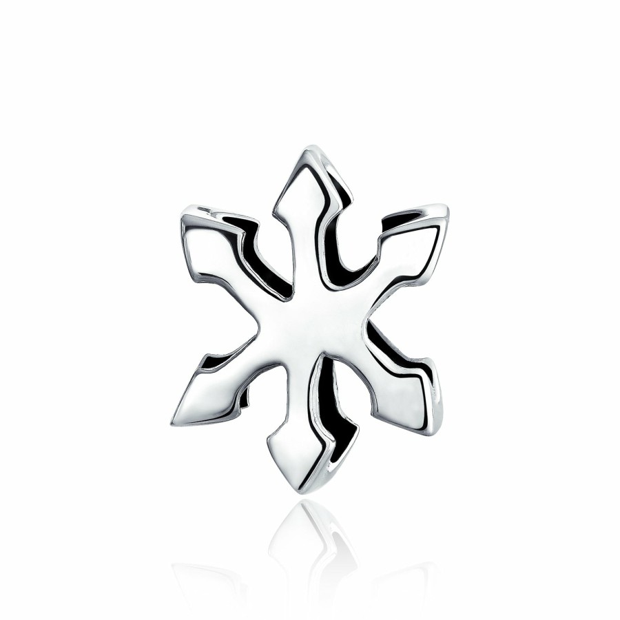 Shop Women Bling Jewelry Unique Charms | Holiday Winter Snowflake Shape Charm Bead .925 Sterling Silver