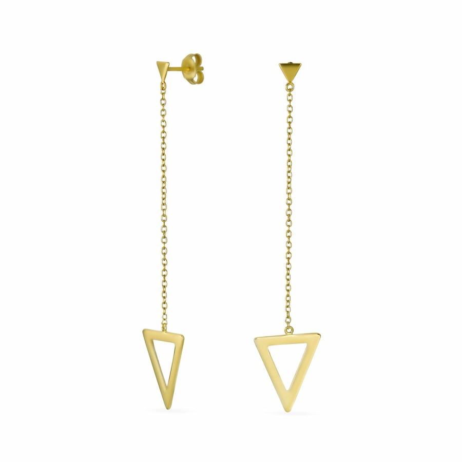 Shop Women Bling Jewelry Dangle Drop Earrings | Triangle Arrow Dangle Stud Earrings Plated .925 Sterling