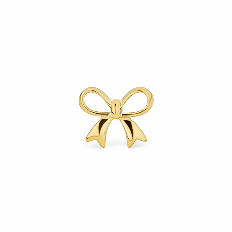 Shop Women Bling Jewelry Ear Cuffs, Cartilage Earrings | Tiny Birthday Ribbon14K Gold Bow Stud Cartilage Ear Lobe Earring