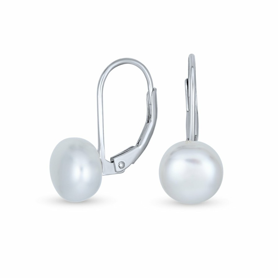 Shop Women Bling Jewelry Stud Earrings | Freshwater Cultured Pearl Ball Drop Earrings Sterling Silver