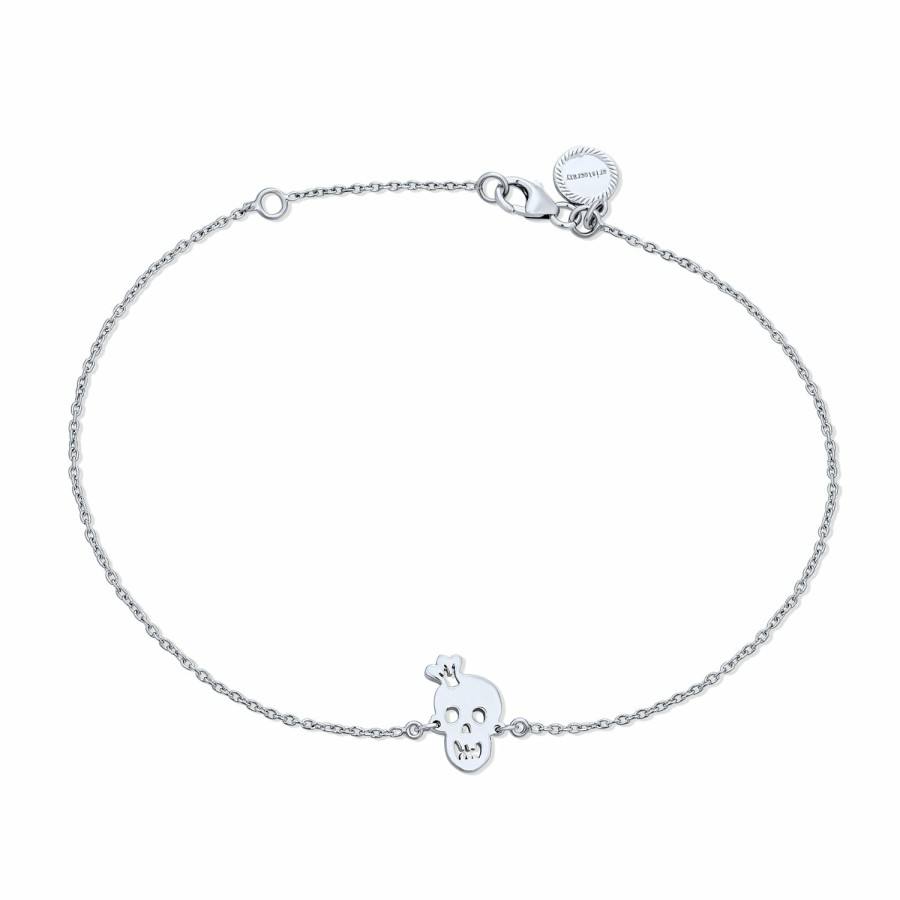 Shop Women Bling Jewelry Ankle Bracelets | Crossbones Skull Stud Earrings Anklet Gold .925 Sterling