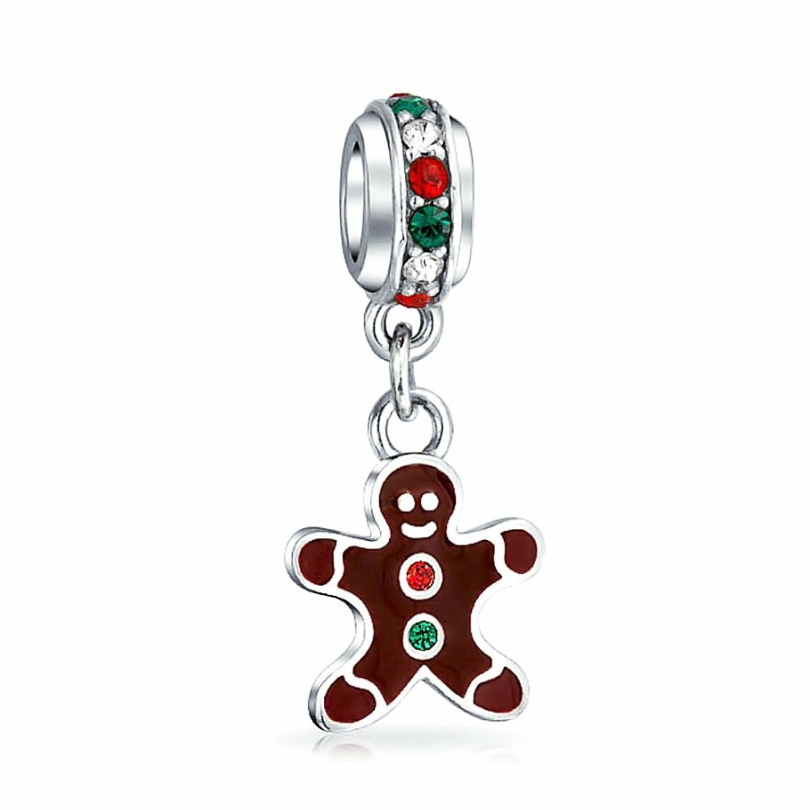 Shop Women Bling Jewelry | Christmas Cookie Dangling Gingerbread Man Gingerbread House Charm Bead