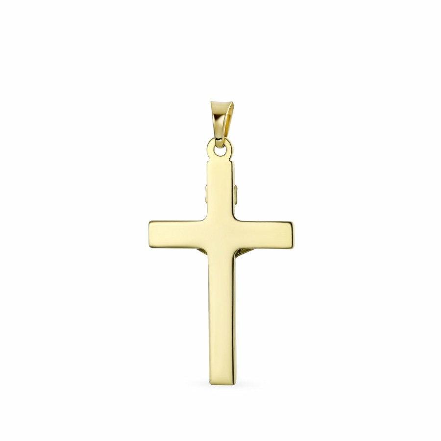 Shop Women Bling Jewelry Pendant Necklaces | 14K Yellow Religious Jesus Inri Crucifix Cross Pendant Gold