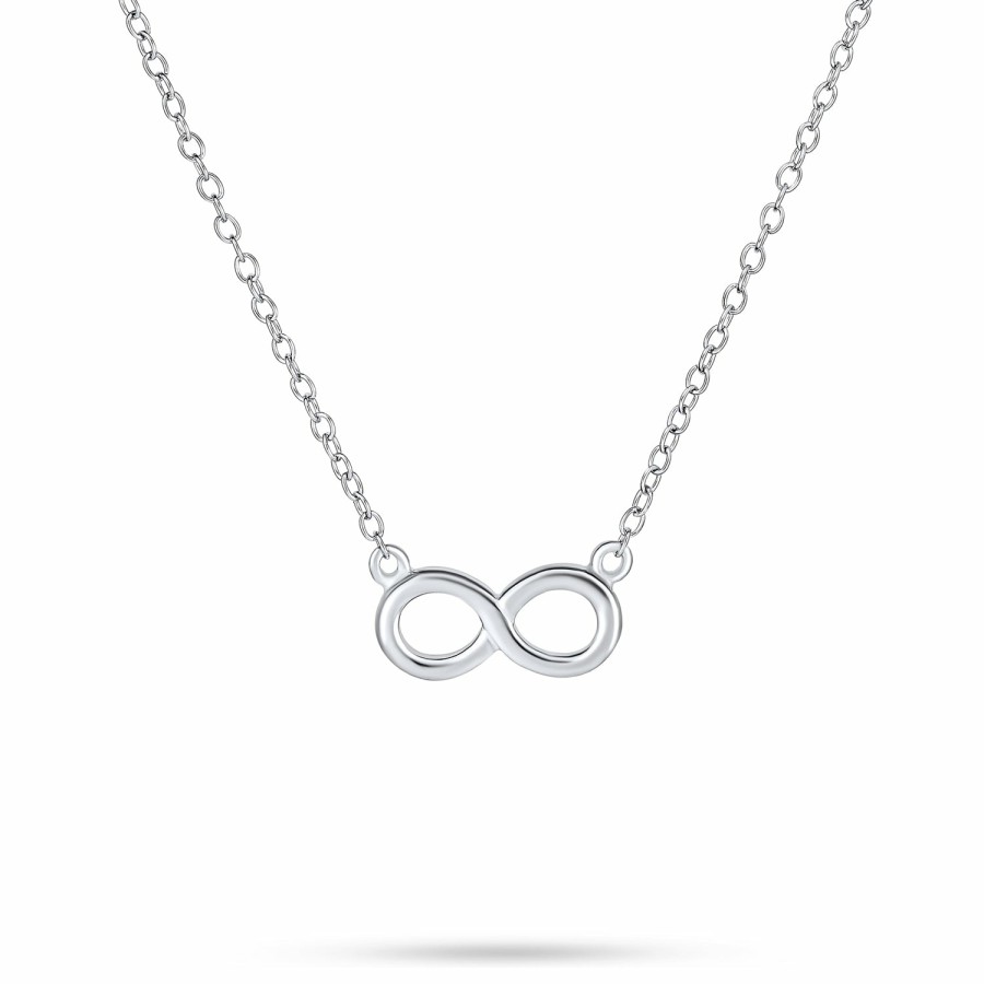 Shop Women Bling Jewelry Delicate Pendant Necklaces | Infinity Eternal Love Pendant Figure Eight Sterling Silver Necklace